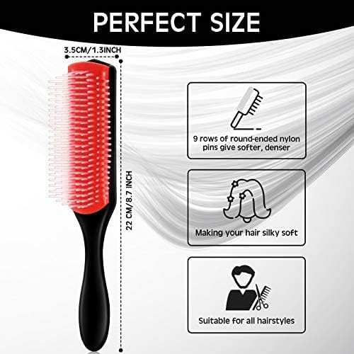 9 Row Detangling Hair Curls Styling Brush